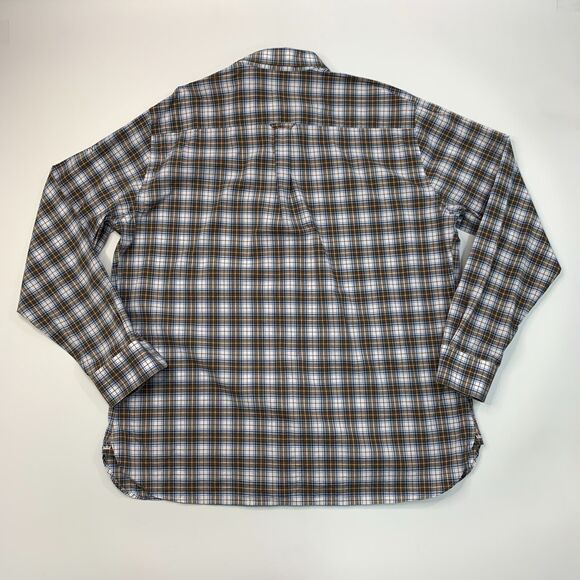 Peter Millar Plaid Shirt Men XL Extra Large Crown Vintage Button Down Blue/Brown - Picture 3 of 13